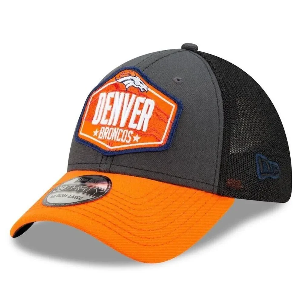 New Era 39THIRTY NFL Denver Broncos Fitted Trucker Mesh Hat Cap Mens Size‎ M/L